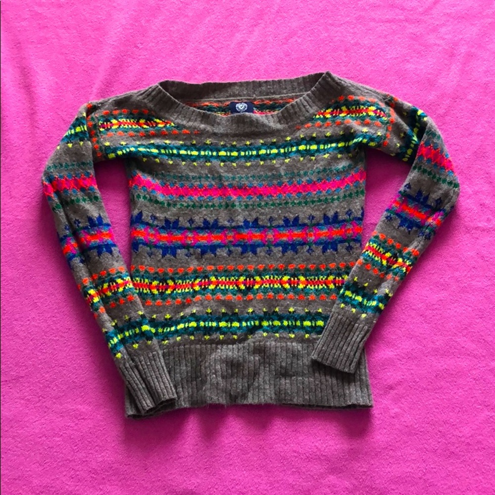 American Eagle Multicolor Fair Isle Sweater XS